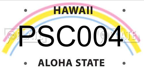 PSC004 Hawaii License Plate