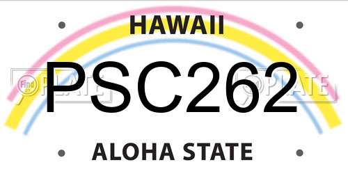 PSC262 Hawaii License Plate