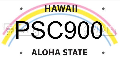 PSC900 Hawaii License Plate