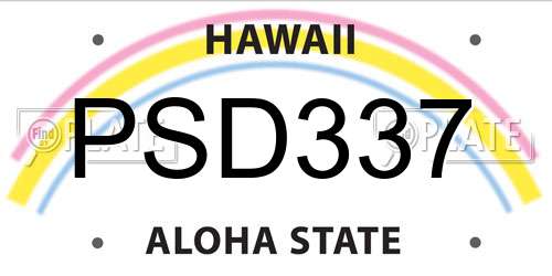 PSD337 Hawaii License Plate