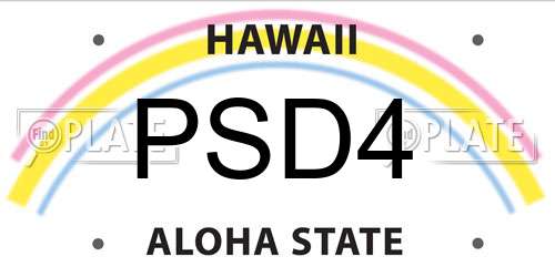PSD4 Hawaii License Plate