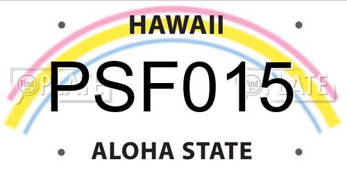 PSF015 Hawaii License Plate