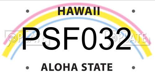 PSF032 Hawaii License Plate