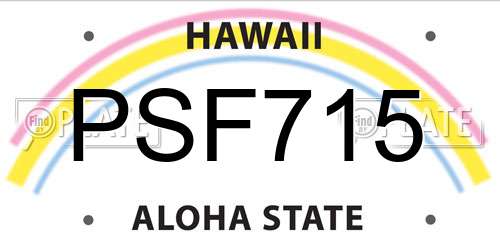 PSF715 Hawaii License Plate