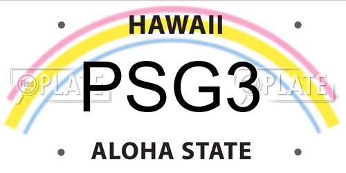 PSG3 Hawaii License Plate