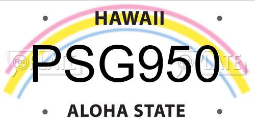 PSG950 Hawaii License Plate