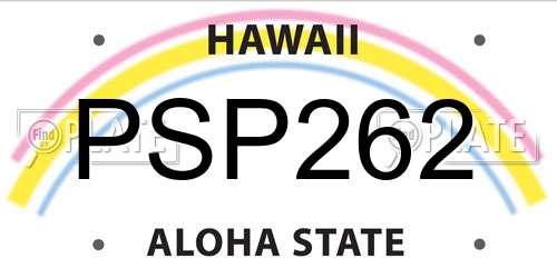 PSP262 Hawaii License Plate