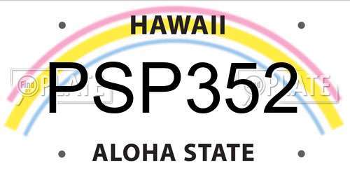 PSP352 Hawaii License Plate