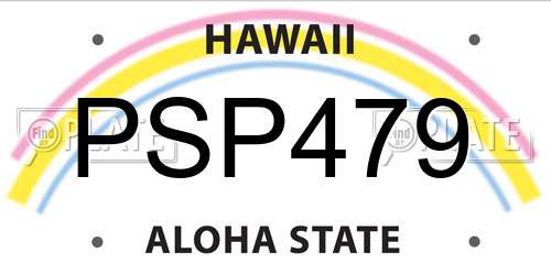 PSP479 Hawaii License Plate