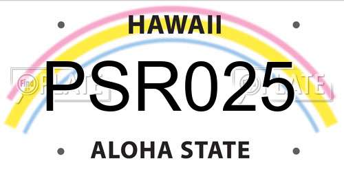 PSR025 Hawaii License Plate
