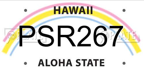 PSR267 Hawaii License Plate