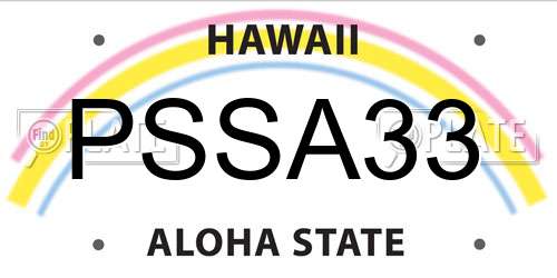 PSSA33 Hawaii License Plate