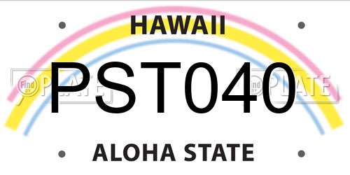 PST040 Hawaii License Plate