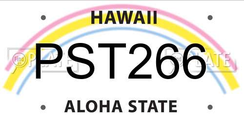 PST266 Hawaii License Plate