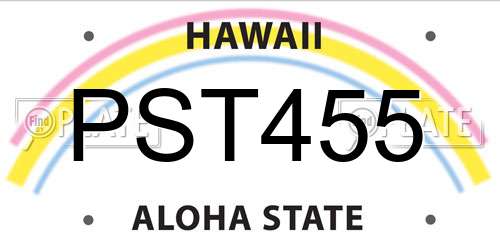 PST455 Hawaii License Plate