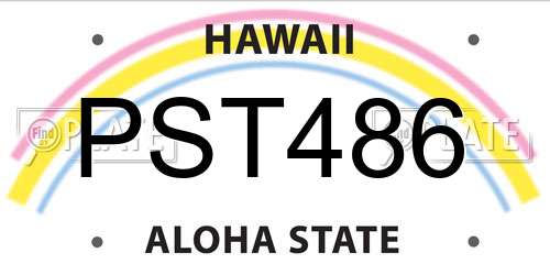 PST486 Hawaii License Plate