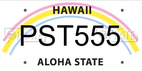 PST555 Hawaii License Plate