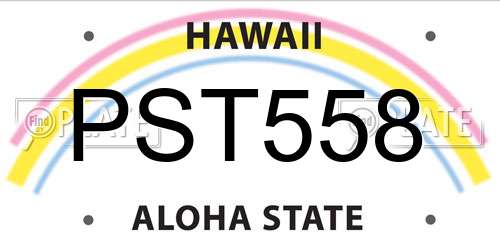 PST558 Hawaii License Plate