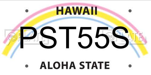 PST55S Hawaii License Plate