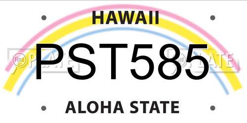 PST585 Hawaii License Plate
