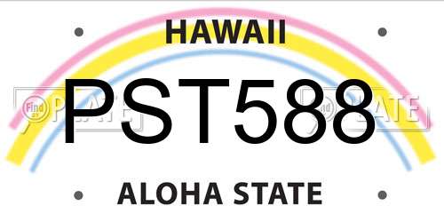 PST588 Hawaii License Plate