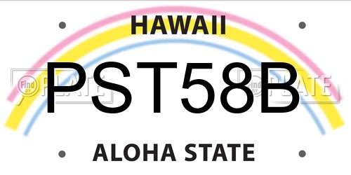 PST58B Hawaii License Plate