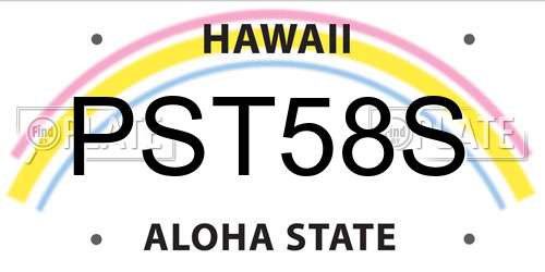 PST58S Hawaii License Plate