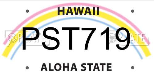 PST719 Hawaii License Plate