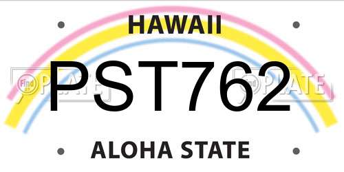 PST762 Hawaii License Plate