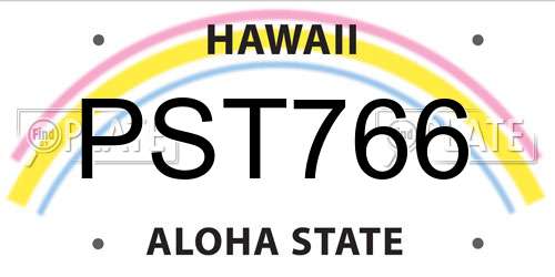 PST766 Hawaii License Plate