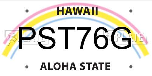 PST76G Hawaii License Plate