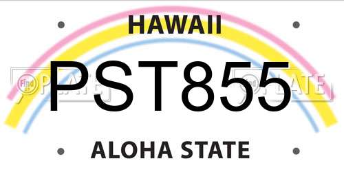 PST855 Hawaii License Plate