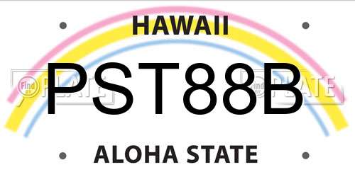 PST88B Hawaii License Plate