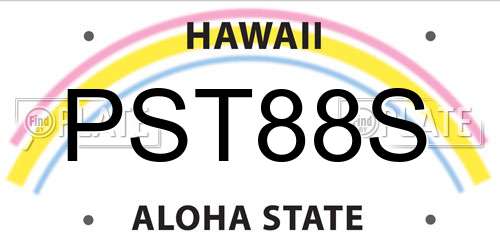 PST88S Hawaii License Plate