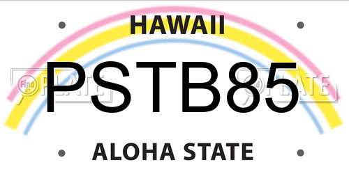 PSTB85 Hawaii License Plate