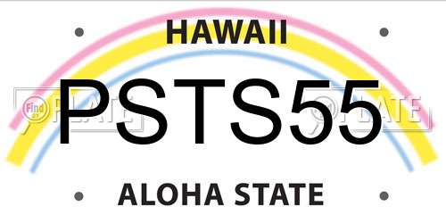 PSTS55 Hawaii License Plate