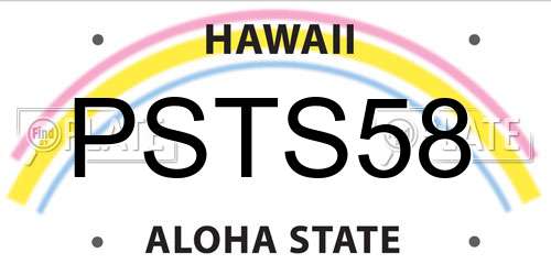 PSTS58 Hawaii License Plate