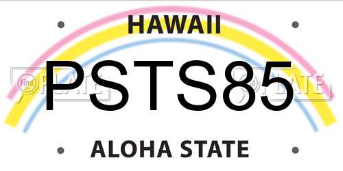PSTS85 Hawaii License Plate
