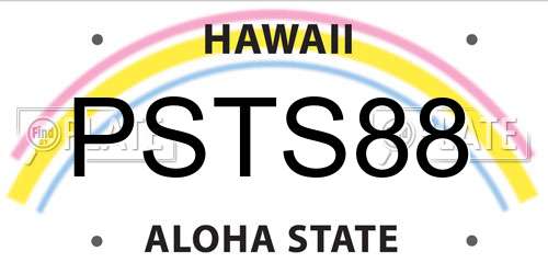 PSTS88 Hawaii License Plate