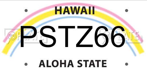 PSTZ66 Hawaii License Plate