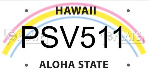 PSV511 Hawaii License Plate