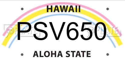 PSV650 Hawaii License Plate