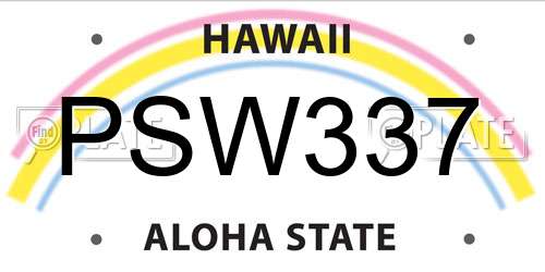 PSW337 Hawaii License Plate
