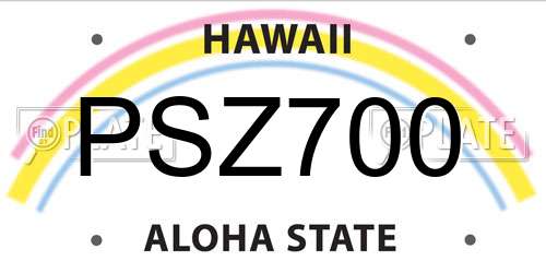 PSZ700 Hawaii License Plate