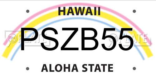PSZB55 Hawaii License Plate