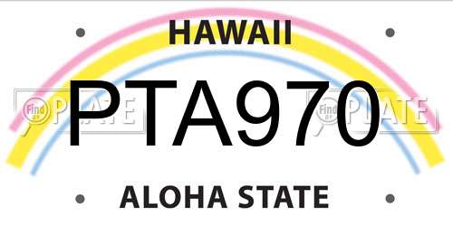 PTA970 Hawaii License Plate