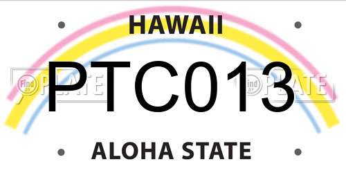 PTC013 Hawaii License Plate
