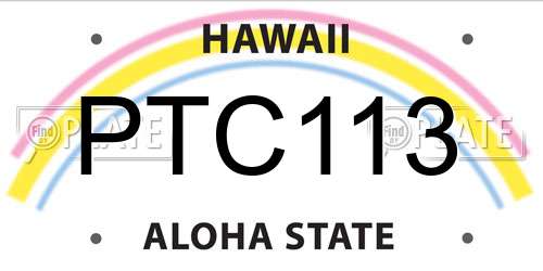 PTC113 Hawaii License Plate