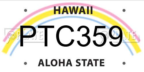 PTC359 Hawaii License Plate