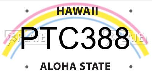 PTC388 Hawaii License Plate